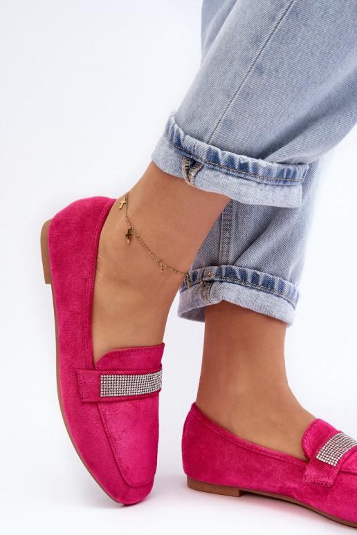 Moccasins with sparkling eyelets in pink Ralrika