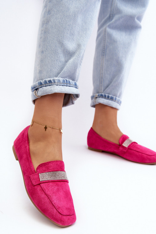 Moccasins with sparkling eyelets in pink Ralrika