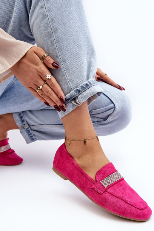 Moccasins with sparkling eyelets in pink Ralrika