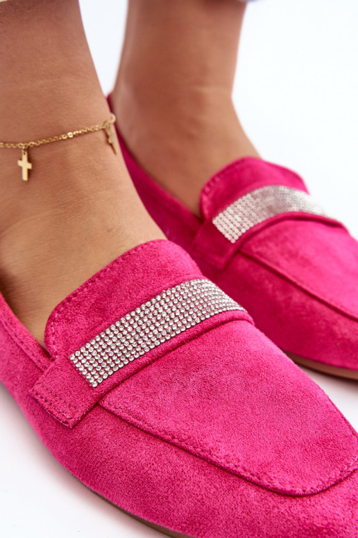 Moccasins with sparkling eyelets in pink Ralrika