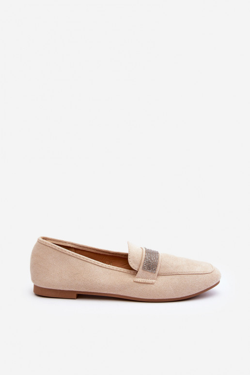 Moccasins with shimmering eyelets beige Ralrika Moccasins with shimmering eyelets beige Ralrika