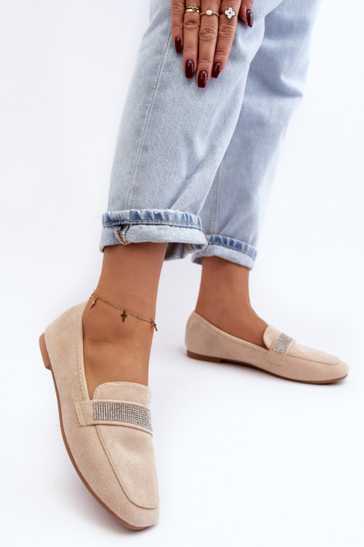Moccasins with shimmering eyelets beige Ralrika Moccasins with shimmering eyelets beige Ralrika