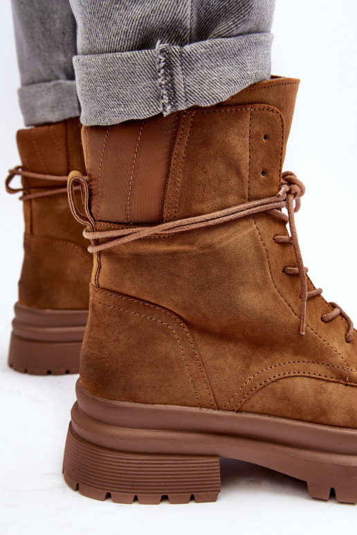 Women's boots with massive sole in brown color Narelona Women's boots with massive sole in brown color Narelona