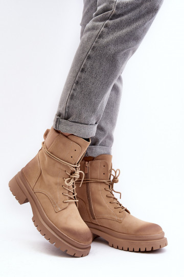 Women's boots with massive sole beige Narelona 2