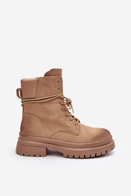 Women's boots with massive sole beige Narelona Women's boots with massive sole beige Narelona