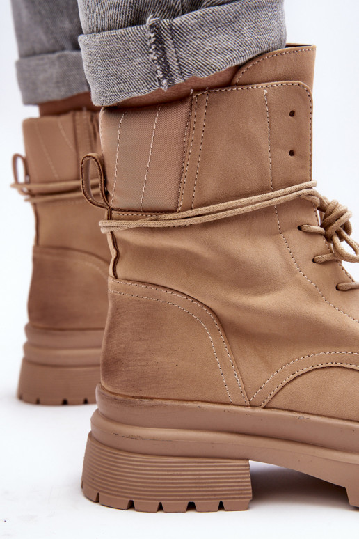 Women's boots with massive sole beige Narelona Women's boots with massive sole beige Narelona