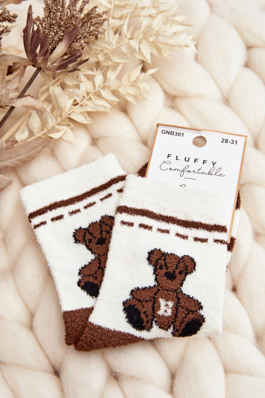 Warm socks White-brown color Warm socks White-brown color