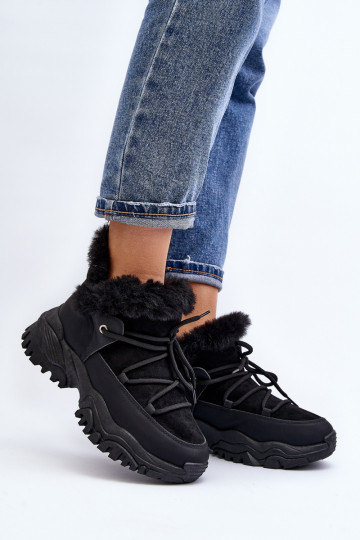 Women's Ankle Boots with Fur Lining Black Cresandi 2