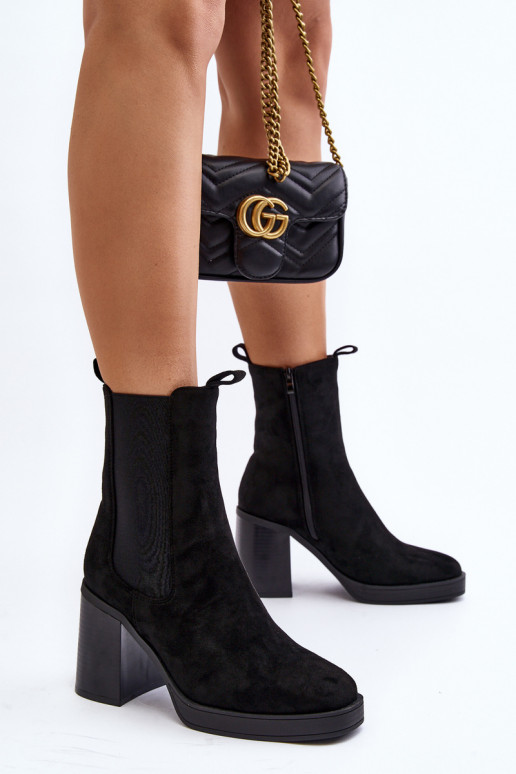 Women's platform and heel ankle boots in beige Stelares Women's platform and heel ankle boots in beige Stelares