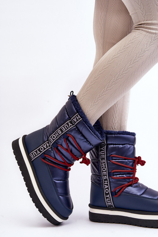 Women's Snow Boots with Laces Navy Lilara Women's Snow Boots with Laces Navy Lilara