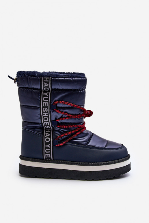 Women's Snow Boots with Laces Navy Lilara Women's Snow Boots with Laces Navy Lilara