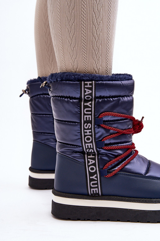 Women's Snow Boots with Laces Navy Lilara Women's Snow Boots with Laces Navy Lilara