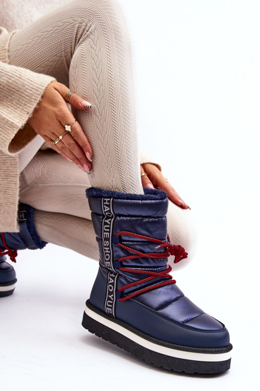 Women's Snow Boots with Laces Navy Lilara Women's Snow Boots with Laces Navy Lilara