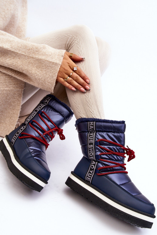 Women's Snow Boots with Laces Navy Lilara Women's Snow Boots with Laces Navy Lilara