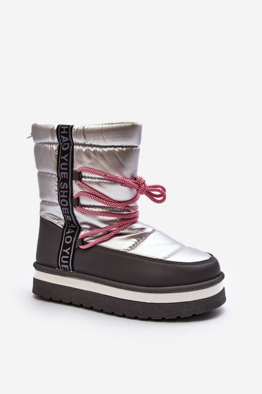 Women's Snow Boots with Silver Laces Lilara Women's Snow Boots with Silver Laces Lilara
