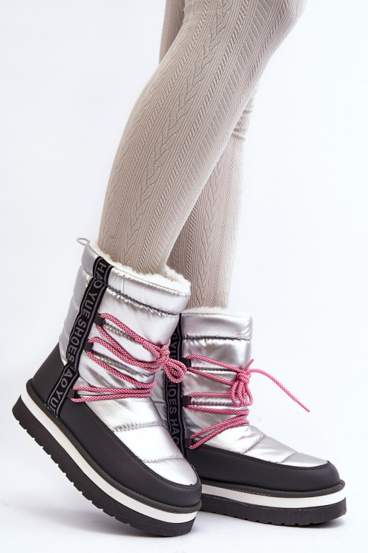 Women's Snow Boots with Silver Laces Lilara Women's Snow Boots with Silver Laces Lilara
