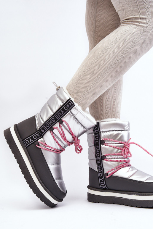 Women's Snow Boots with Silver Laces Lilara Women's Snow Boots with Silver Laces Lilara
