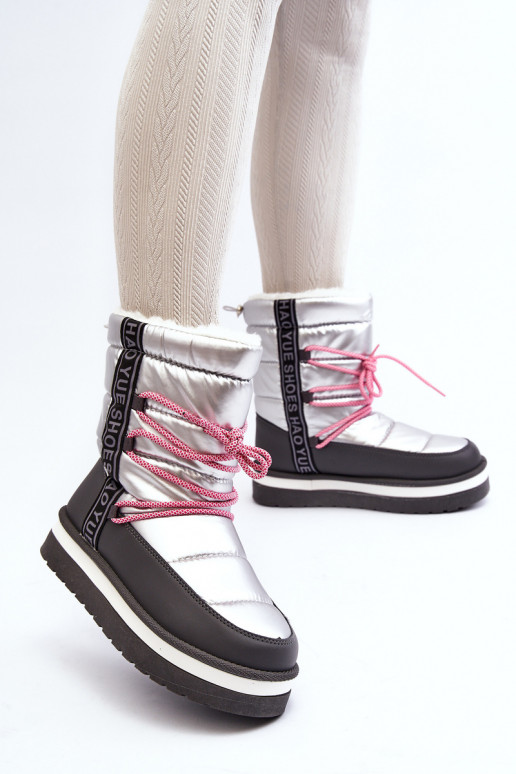 Women's Snow Boots with Silver Laces Lilara Women's Snow Boots with Silver Laces Lilara