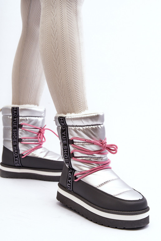 Women's Snow Boots with Silver Laces Lilara Women's Snow Boots with Silver Laces Lilara