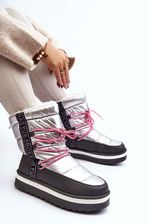 Women's Snow Boots with Silver Laces Lilara Women's Snow Boots with Silver Laces Lilara