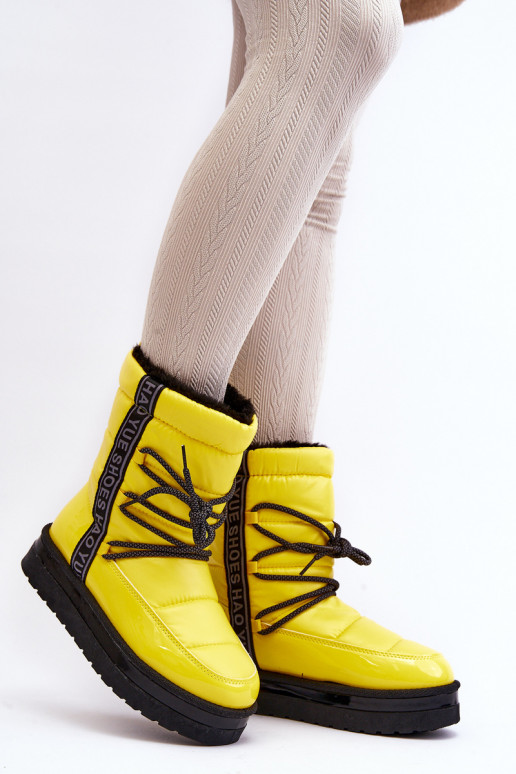 Women's Snow Boots with Yellow Laces Lilara Women's Snow Boots with Yellow Laces Lilara