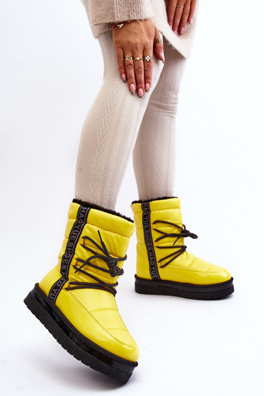 Women's Snow Boots with Yellow Laces Lilara Women's Snow Boots with Yellow Laces Lilara