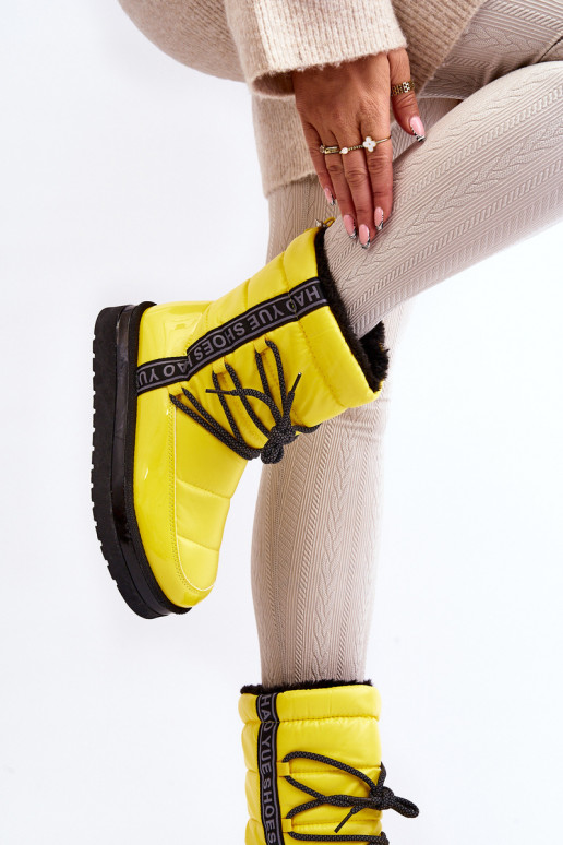 Women's Snow Boots with Yellow Laces Lilara Women's Snow Boots with Yellow Laces Lilara