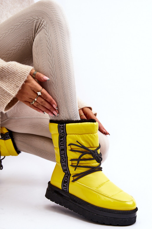 Women's Snow Boots with Yellow Laces Lilara Women's Snow Boots with Yellow Laces Lilara