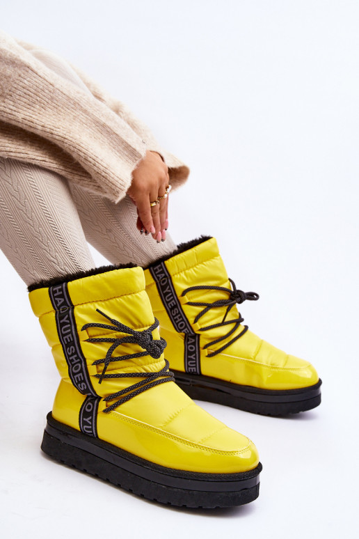 Women's Snow Boots with Yellow Laces Lilara Women's Snow Boots with Yellow Laces Lilara