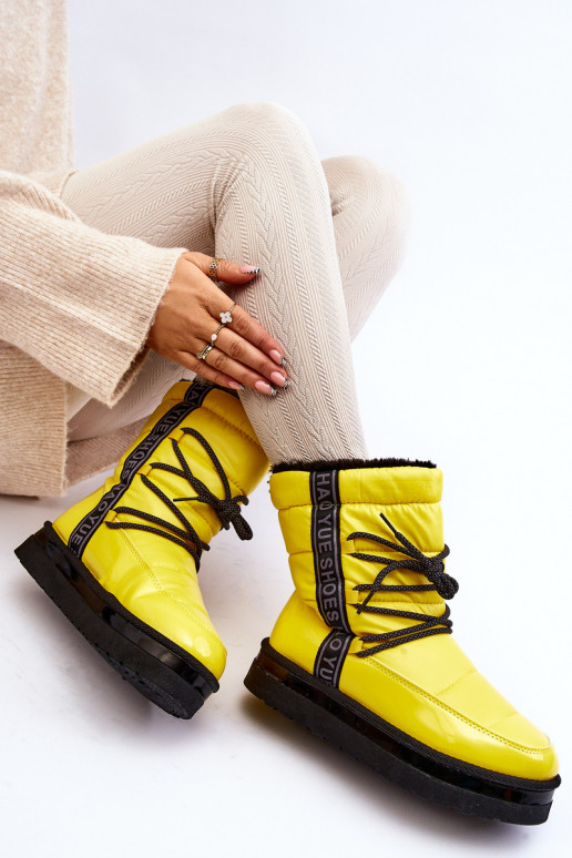 Women's Snow Boots with Yellow Laces Lilara Women's Snow Boots with Yellow Laces Lilara