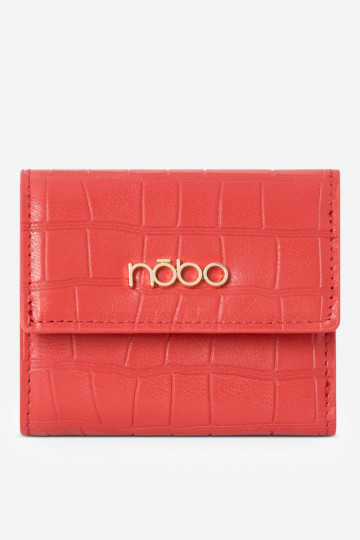 Women's Small Wallet Made of Natural Leather Animal Print Nobo NPUR-LR111-C005 Red