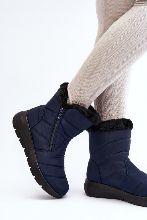 Women's snow boots with zipper and fur lining navy blue Zeuna Women's snow boots with zipper and fur lining navy blue Zeuna
