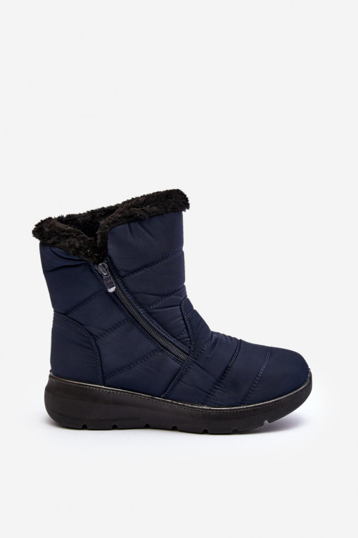Women's snow boots with zipper and fur lining navy blue Zeuna Women's snow boots with zipper and fur lining navy blue Zeuna