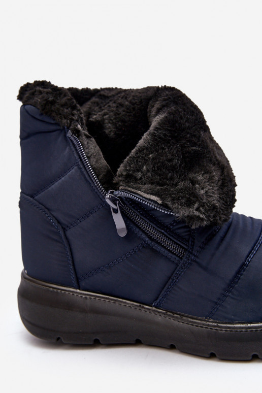 Women's snow boots with zipper and fur lining navy blue Zeuna Women's snow boots with zipper and fur lining navy blue Zeuna