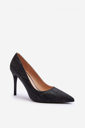 Black Glitter Decorated High Heels Klonisa 2