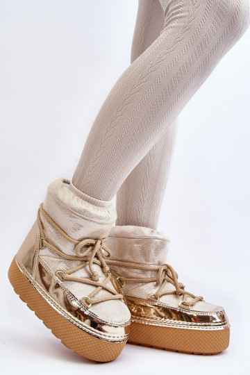 Women's Snow Boots with Gold Laces Toolsa 2