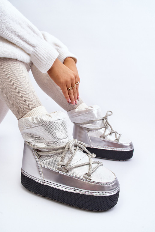 Women's Snow Boots with Silver Lacing Toolsa