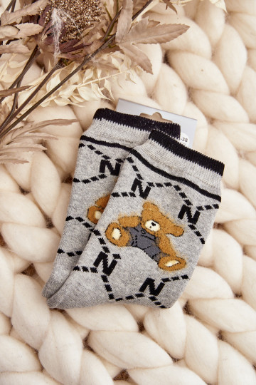Warm socks in gray color 2