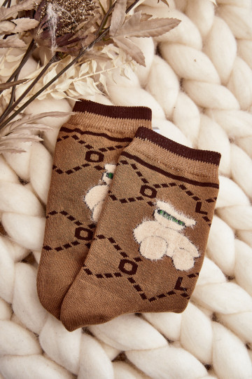 Warm socks in brown color 2