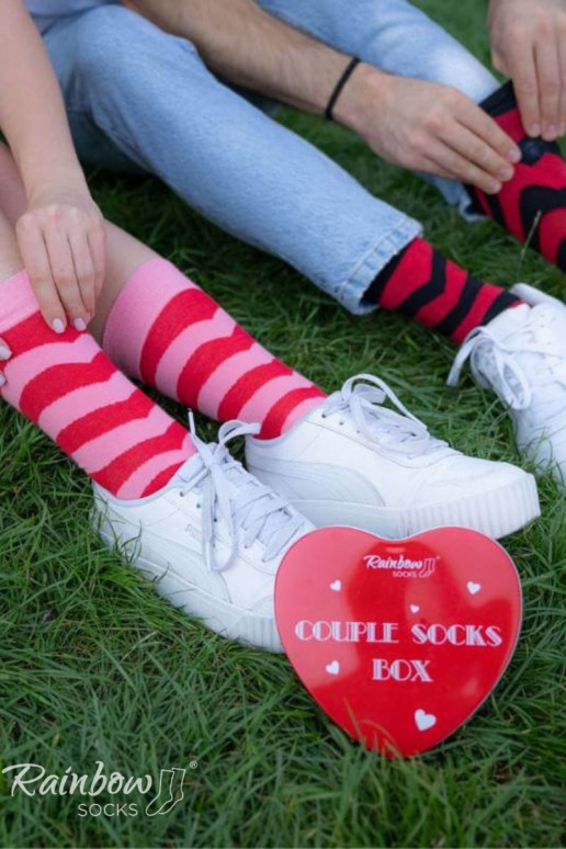 Socks COUPLE BOX 2 pairs Box with hearts