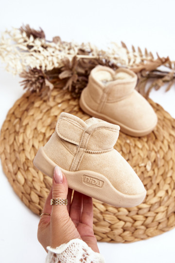 Children's Insulated Snow Boots with Faux Fur Lining Beige Benigna 2