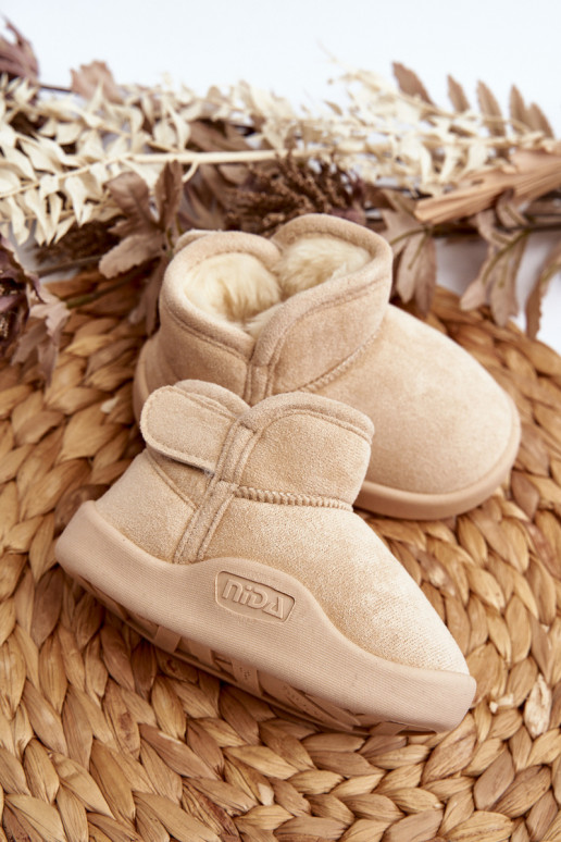 Children's Insulated Snow Boots with Faux Fur Lining Beige Benigna Children's Insulated Snow Boots with Faux Fur Lining Beige Benigna