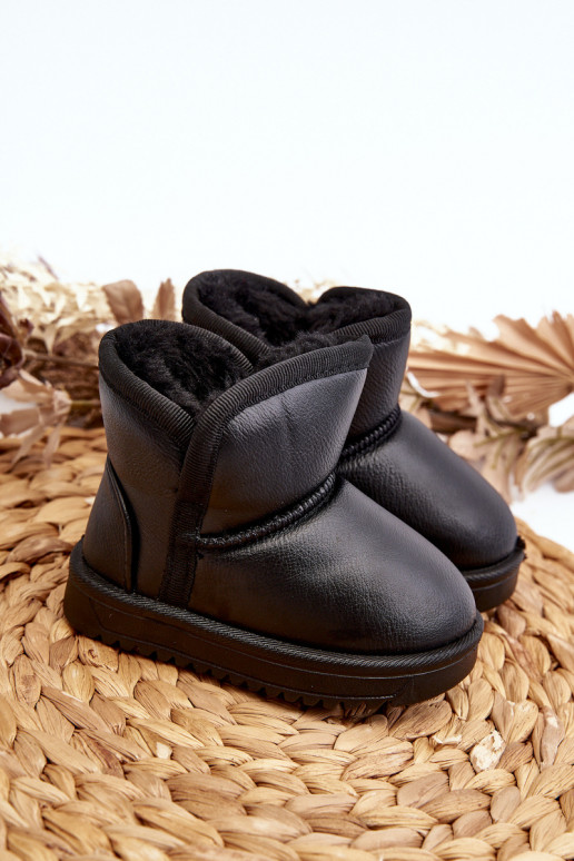 Children's insulated snow boots with fur lining black Benigna