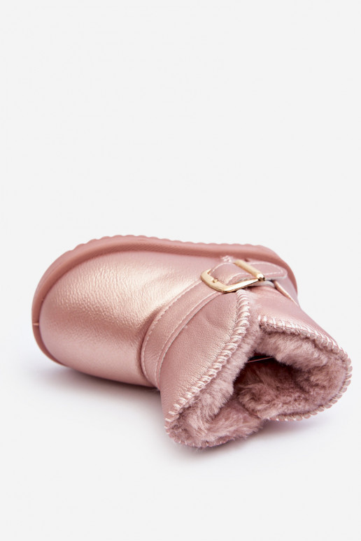 Children's Eco Leather Snow Boots with Pink Strap Orinor Children's Eco Leather Snow Boots with Pink Strap Orinor