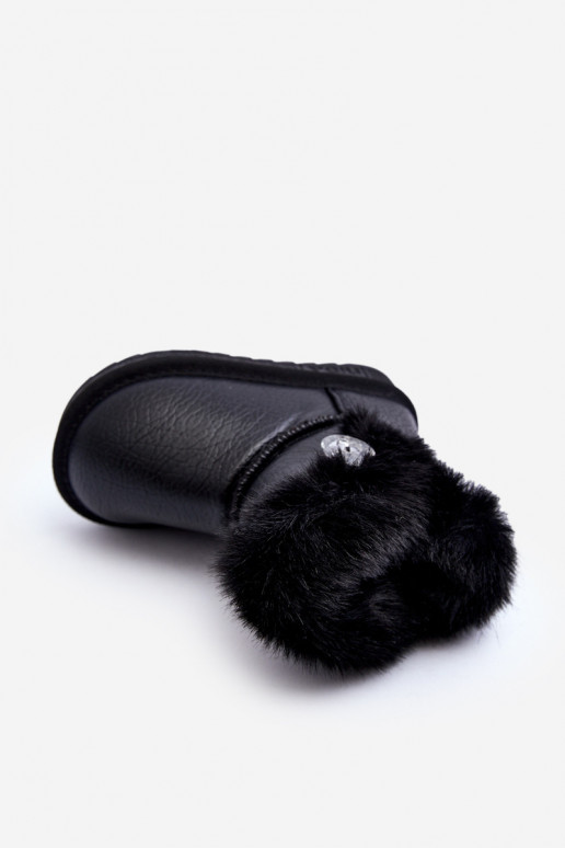 Lined Snow Boots with Fur Black Bessie Lined Snow Boots with Fur Black Bessie