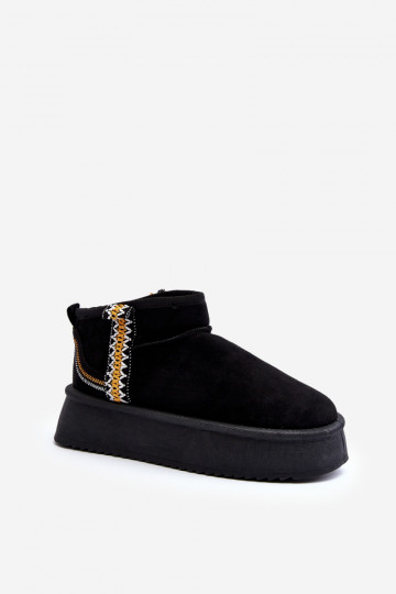 Platform Snow Boots with Pattern Black Udra 2