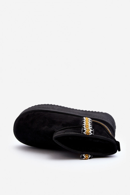 Platform Snow Boots with Pattern Black Udra Platform Snow Boots with Pattern Black Udra