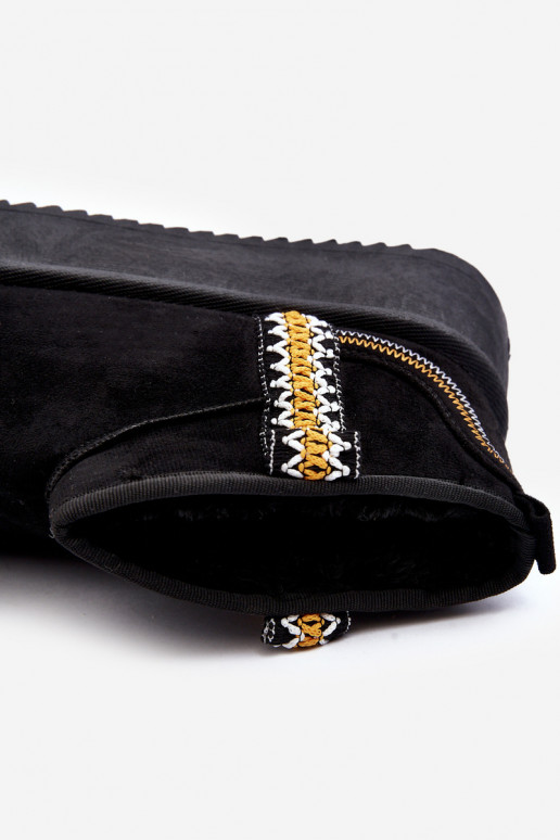 Platform Snow Boots with Pattern Black Udra Platform Snow Boots with Pattern Black Udra