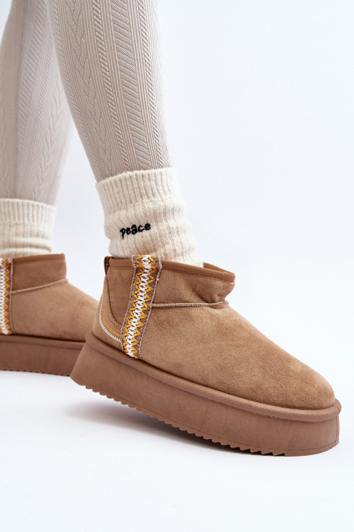 Snow boots on platform with light brown pattern Udra Snow boots on platform with light brown pattern Udra