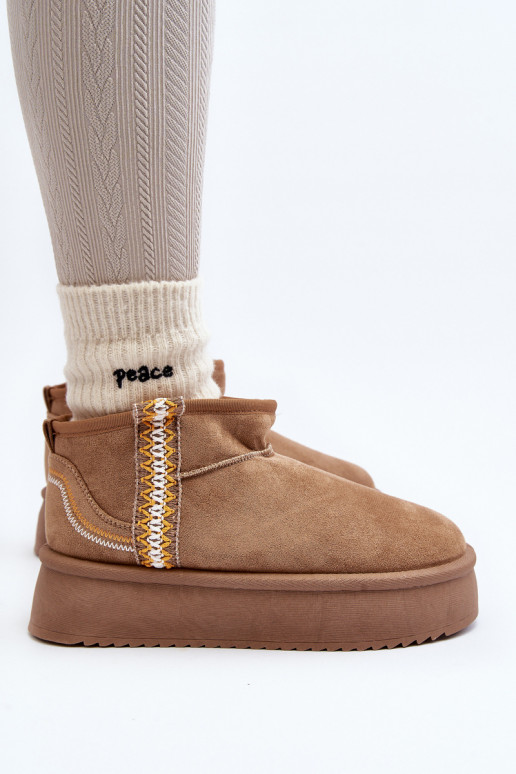 Snow boots on platform with light brown pattern Udra Snow boots on platform with light brown pattern Udra